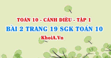 Bài 2 trang 19 SGK Toán 10 tập 1 Cánh Diều